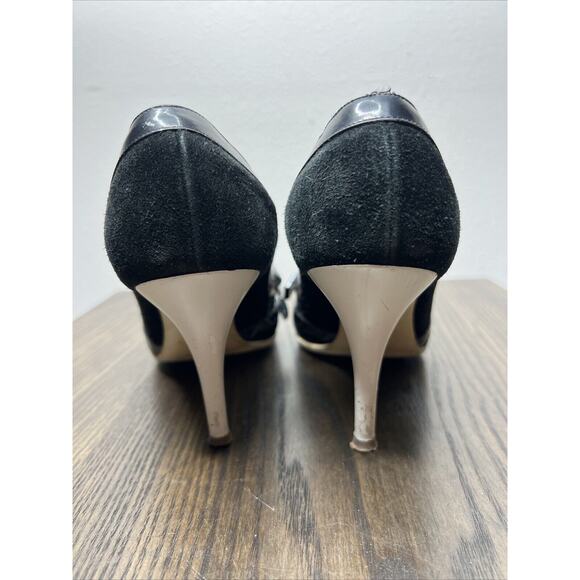 CHANEL COCO Chanel Classic 2 Tone Mary Jane Stilettos Heels Womens EU 37.5 7.5 - Picture 4 of 16